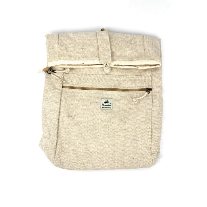 Hemp rolltop backpack, natural - Hempalaya