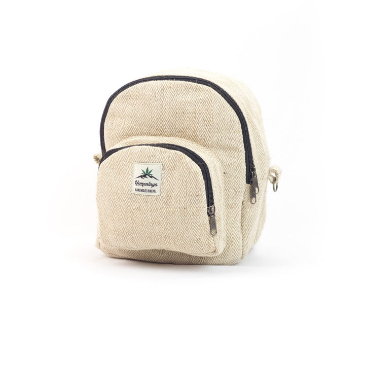 Hemp 2 in 1 mini backpack, natural - Hempalaya