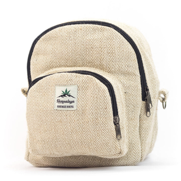 Hemp 2 in 1 mini backpack, natural - Hempalaya