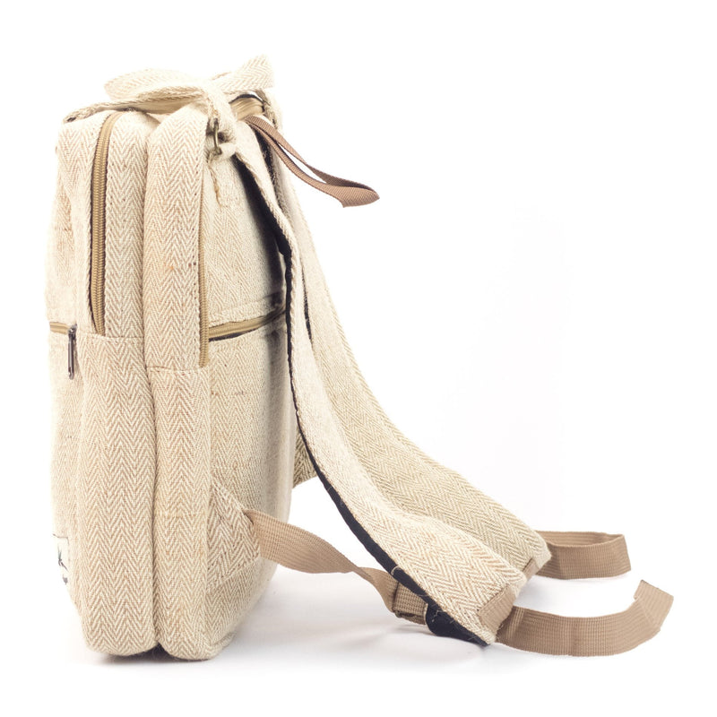 Hemp tote backpack, natural - Hempalaya