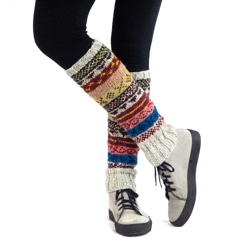 Hand knitted, woolen leg warmers, 100% sheep wool, ethically made