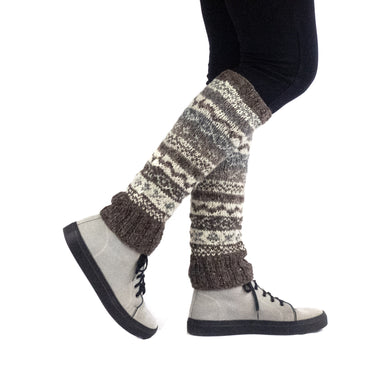 Hand knitted, woolen leg warmers, 100% sheep wool, ethically made, natural
