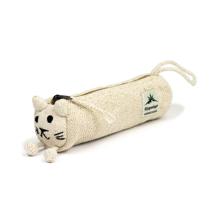 Hemp animal pencil case, cosmetic pouch, natural - Hempalaya