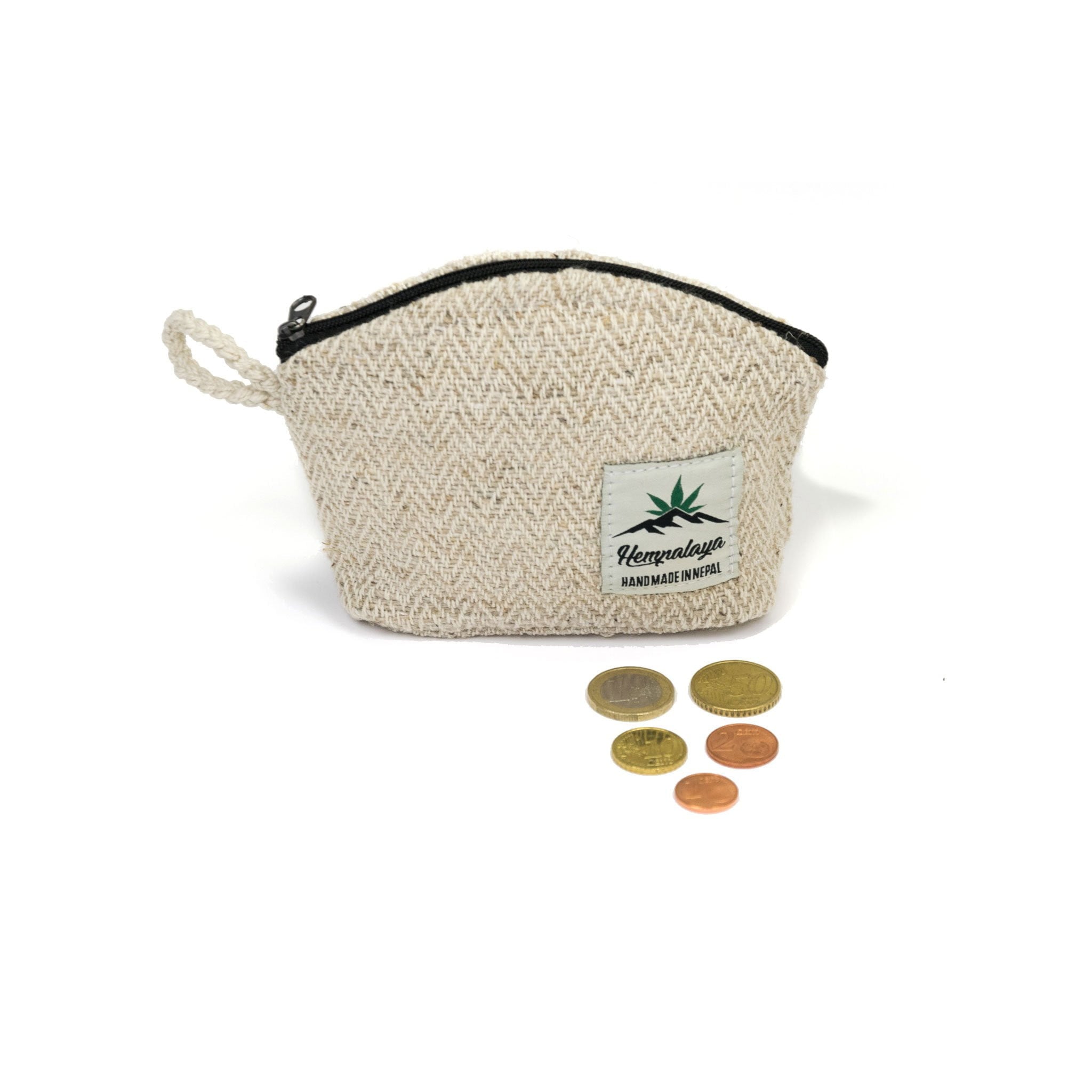 Hemp coin purse, change purse, natural - Hempalaya