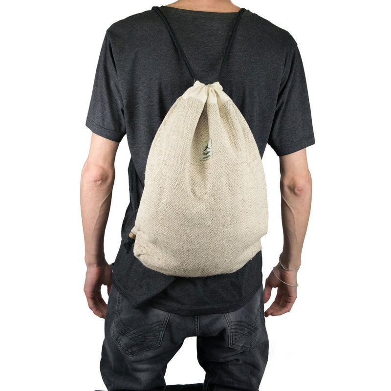 Hemp drawstring bag, black - Hempalaya
